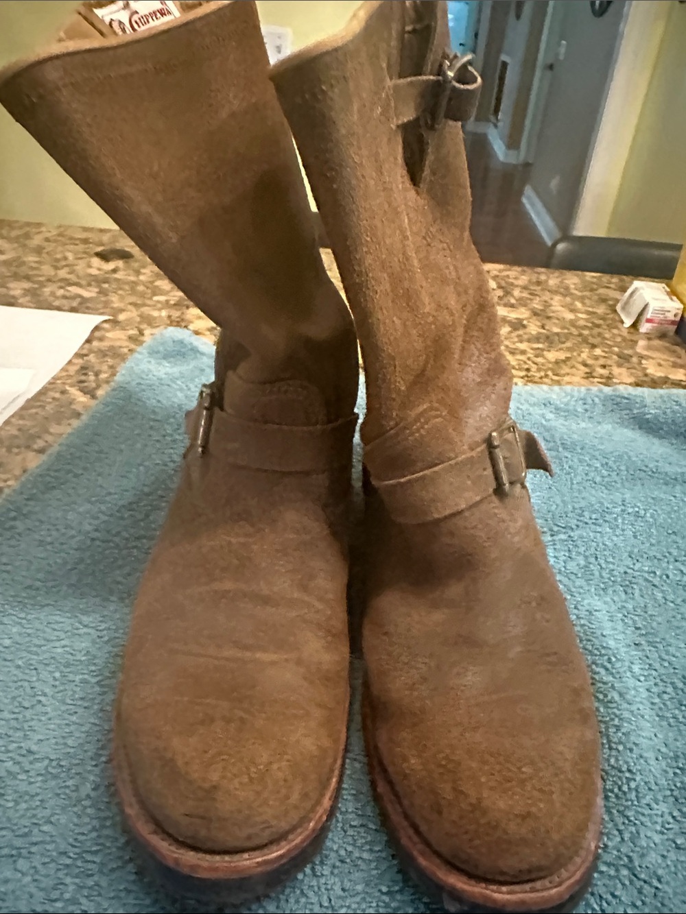 Chippewa Brown Suede Short Engineer Boots - Picture 6 of 6